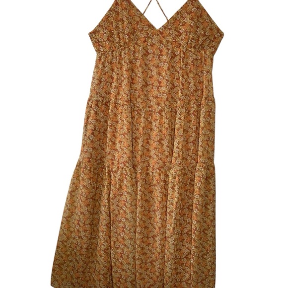 Madewell Georgette Ruffle-Sleeve Tiered Midi Dress in Daisy Meadow. Sz: 14 - Picture 6 of 11
